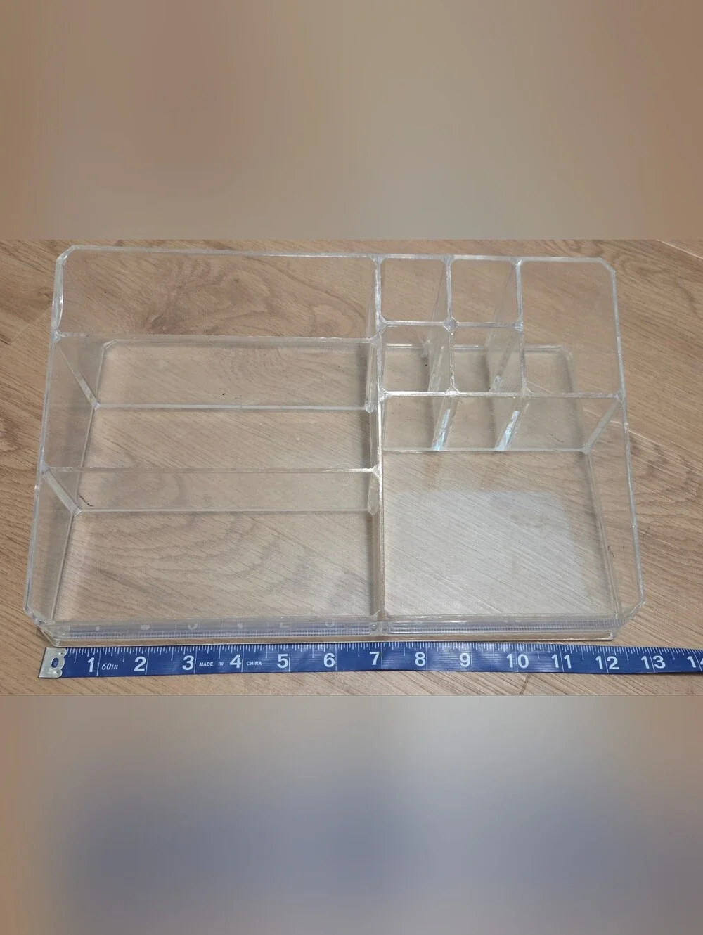 Clear Acrylic Cosmetic Organizer - Multi-Compartment Storage